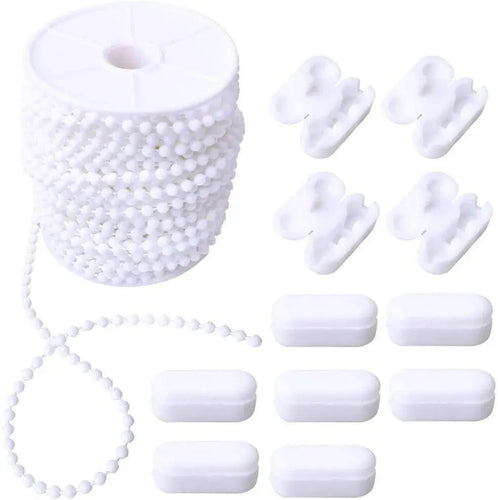 Beaded Chain Connector Clips For Vertical & Roman Blinds – 100-Pack, White, Durable Plastic, Easy To Use